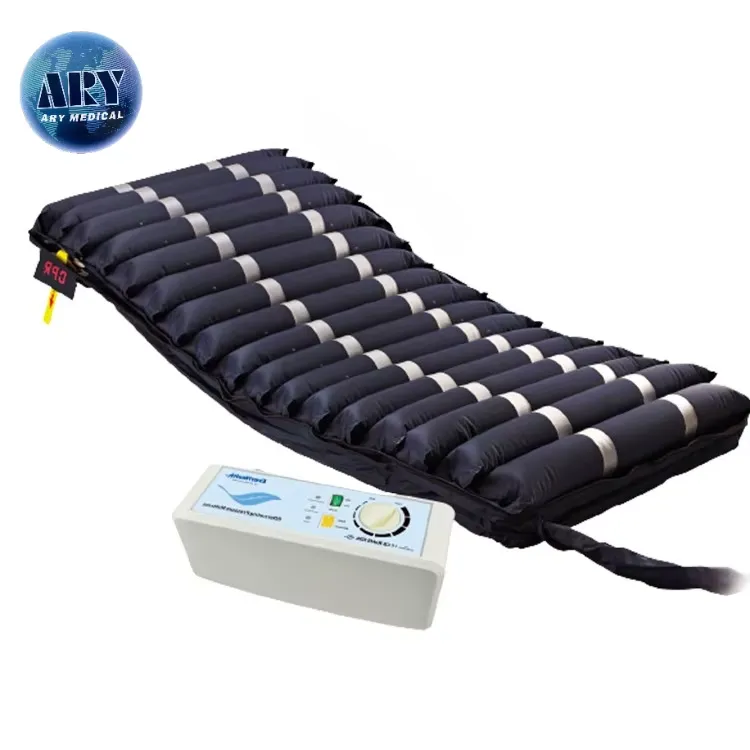 Black tubular-cell mattress variant shown with its pictured pump