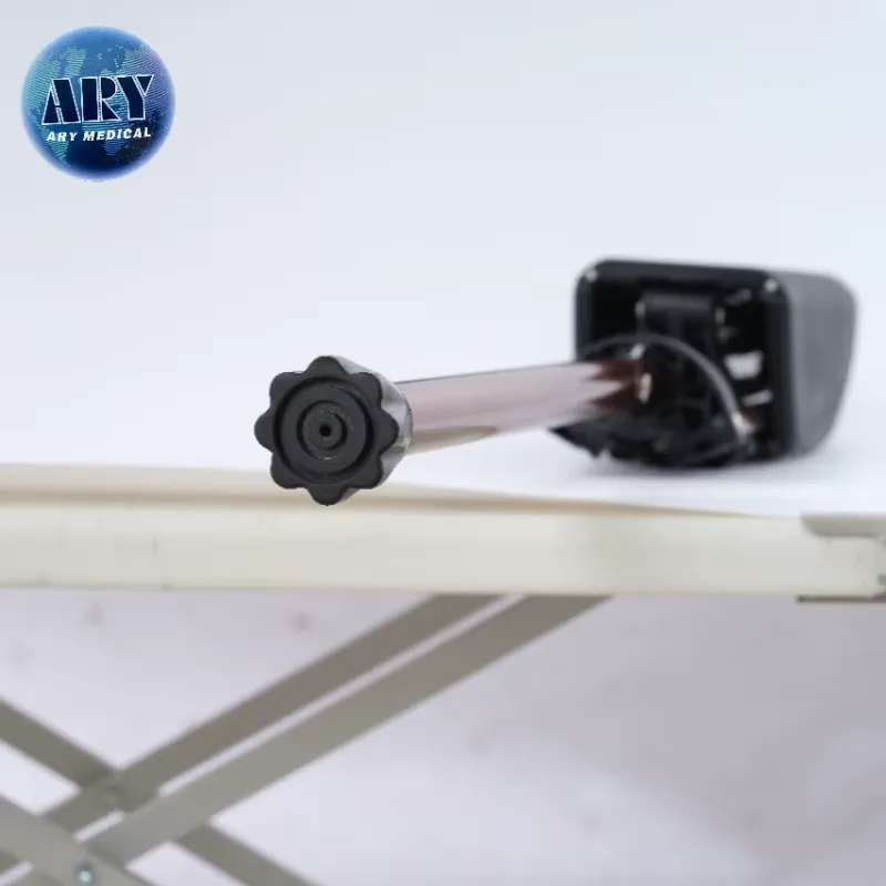 Existing AryMD folding cane seat image showing rubber foot and lower shaft close-up