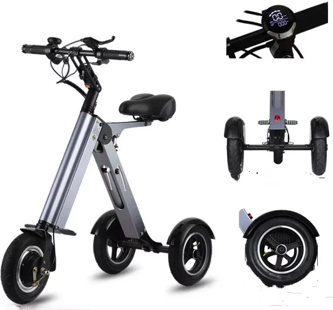 Scooter handlebar, frame and wheel details