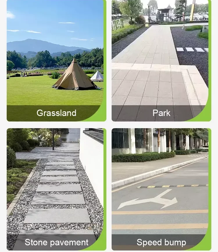 Existing AryMD Shopping Walker image showing context collage of grass, park paving, stone path and speed bump