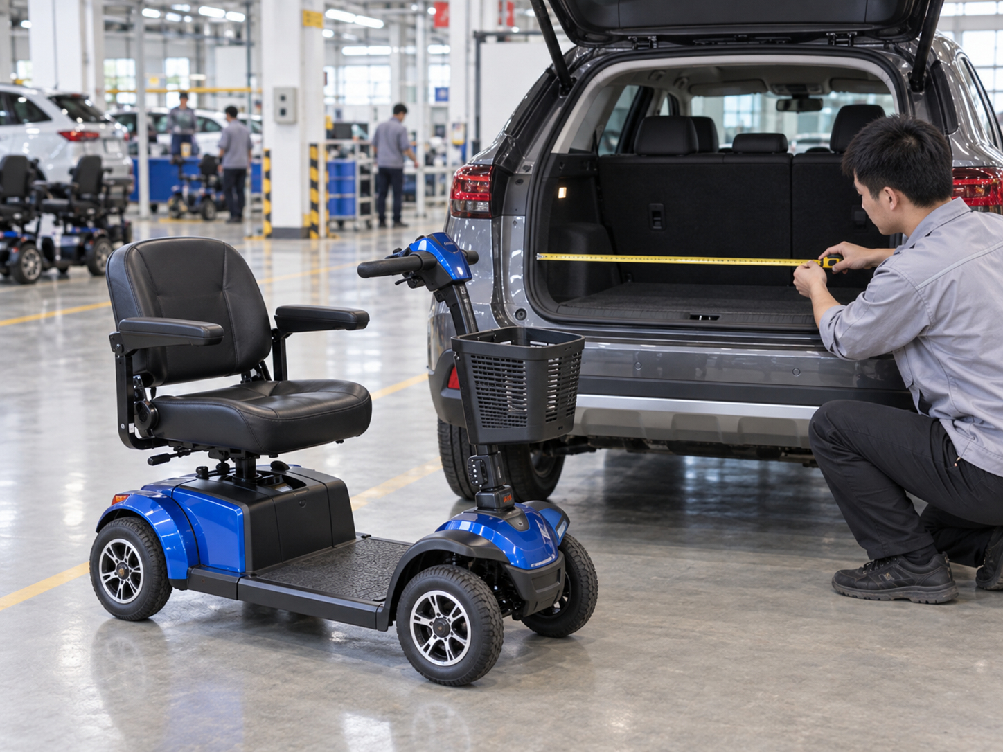 Illustrative vehicle-opening assessment with a four-wheel scooter