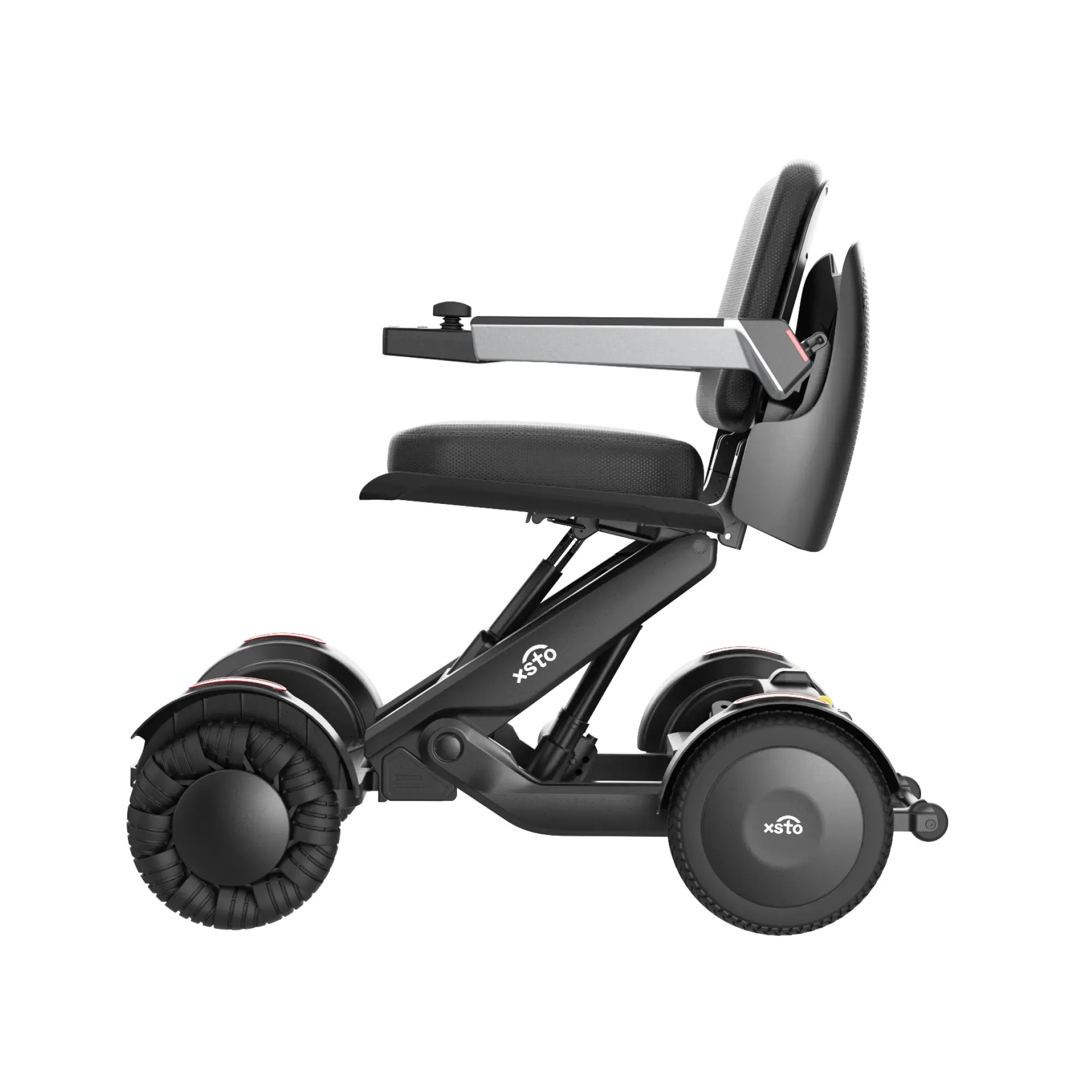 Supplied M4 side view showing the seat and joystick mounting relationship