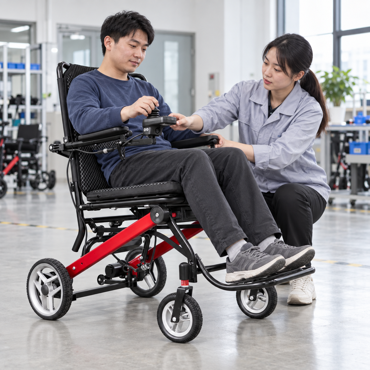Reviewing joystick reach with the forearm supported