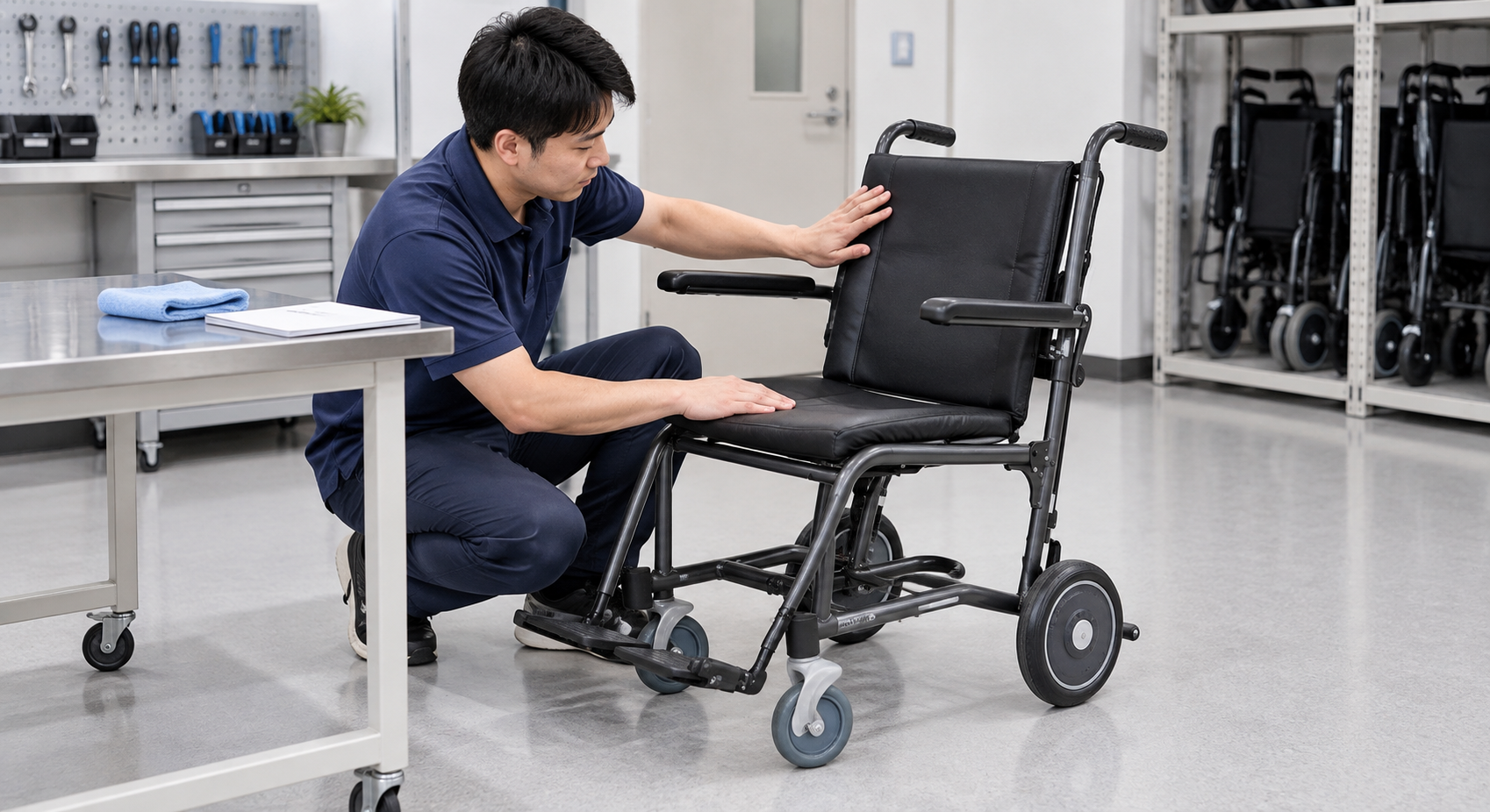 Illustrative condition and care review of a small-wheel attendant transport chair