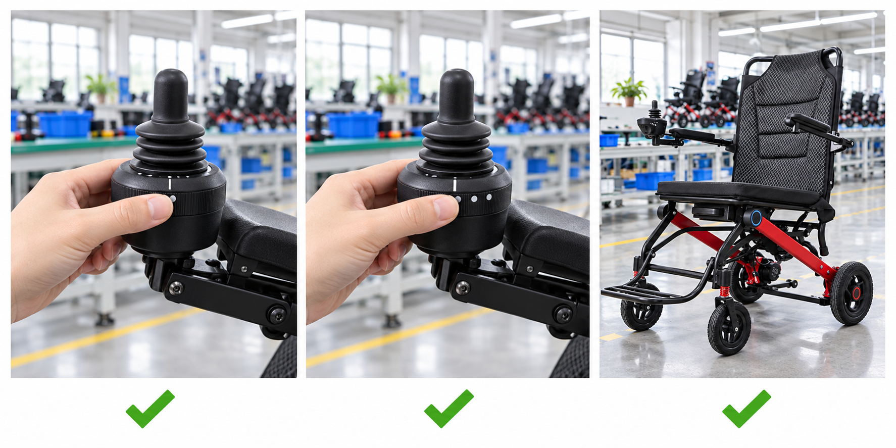 Photoreal power chair speed dial review chart showing product identity, component, sample, service check and blank record