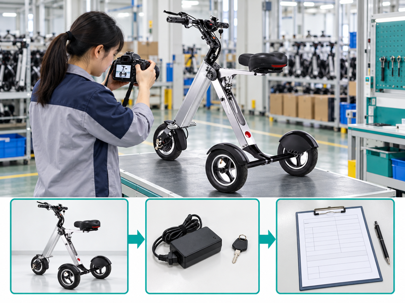 Mobility scooter lease return illustrated with a product scene and process chart