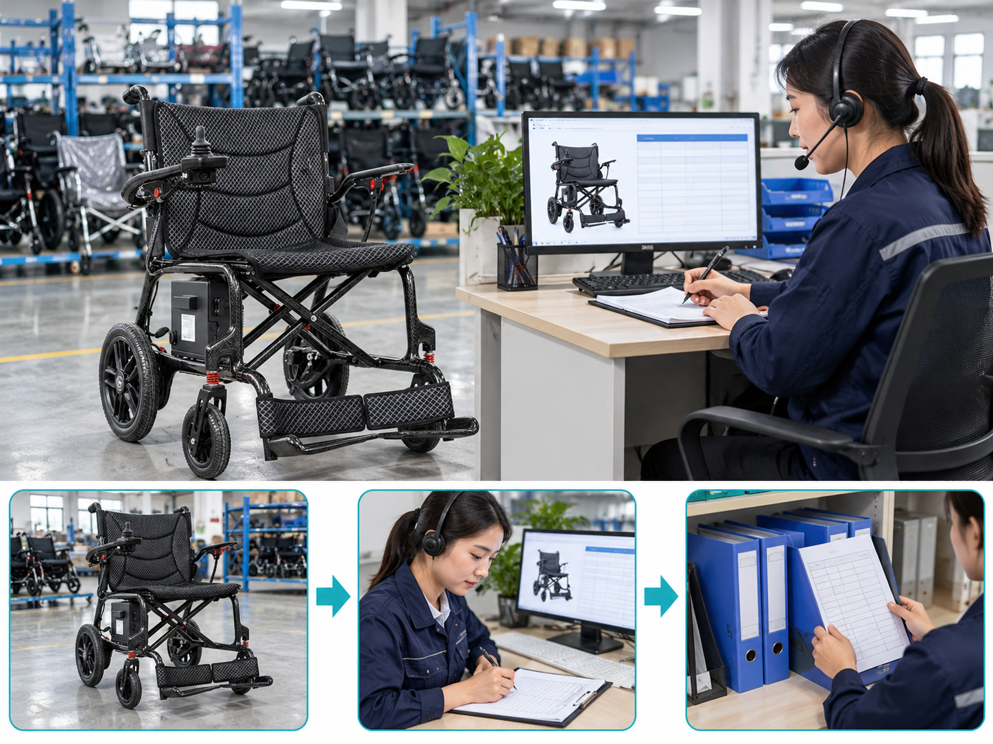 Illustrative electric wheelchair user feedback workflow chart; no test results