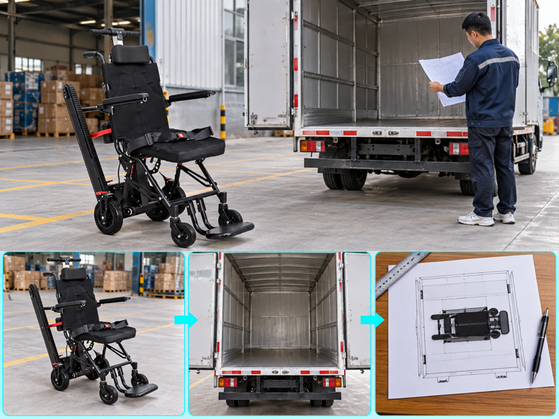 Stair chair vehicle loading shown through an illustrative passenger stair-chair review