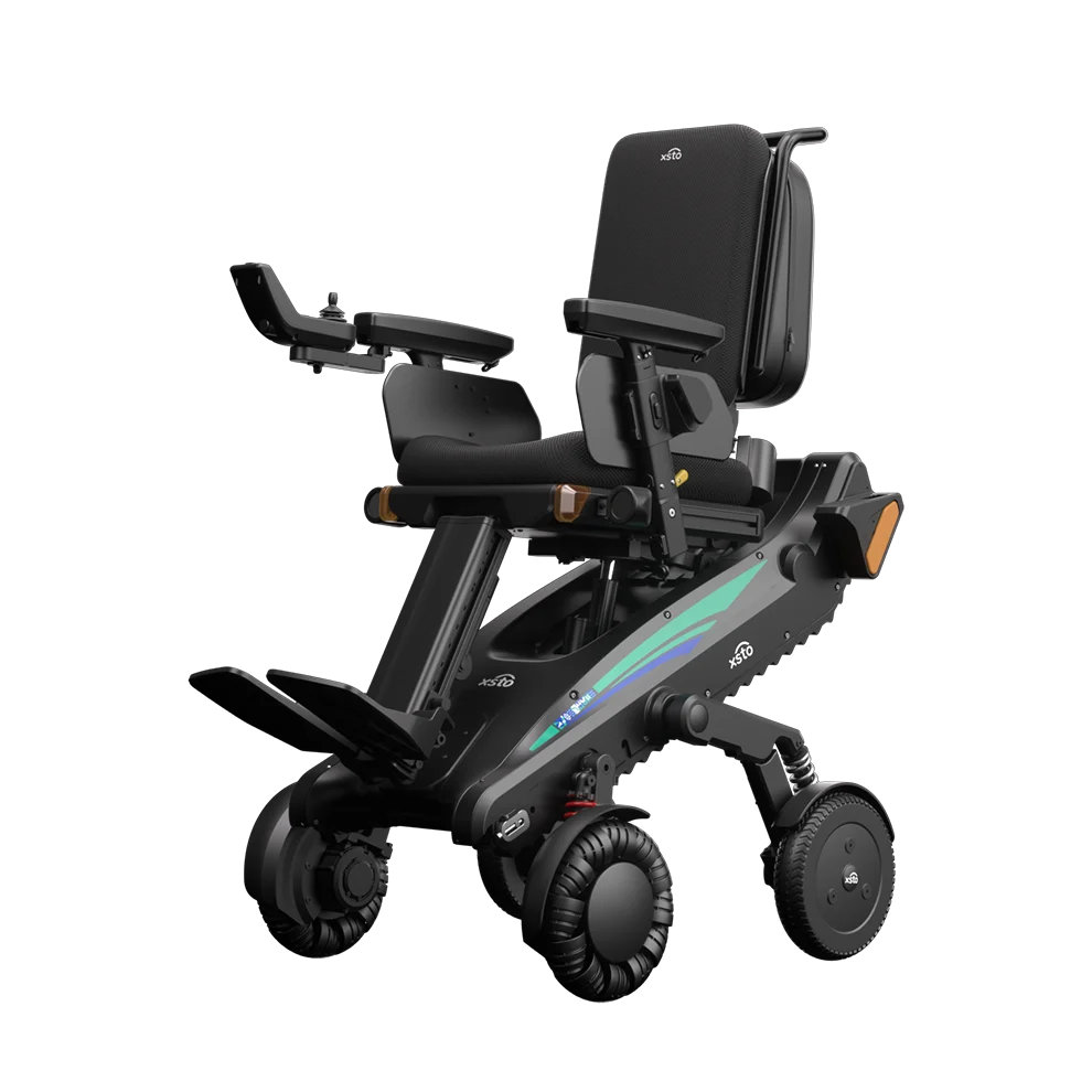 Supplied XSTO X12 front-angle product view in its raised wheeled configuration